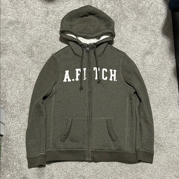 Vintage 2010s Abercrombie & Fitch Fur Lined Zip Up Hoodie - Picture 1 of 5